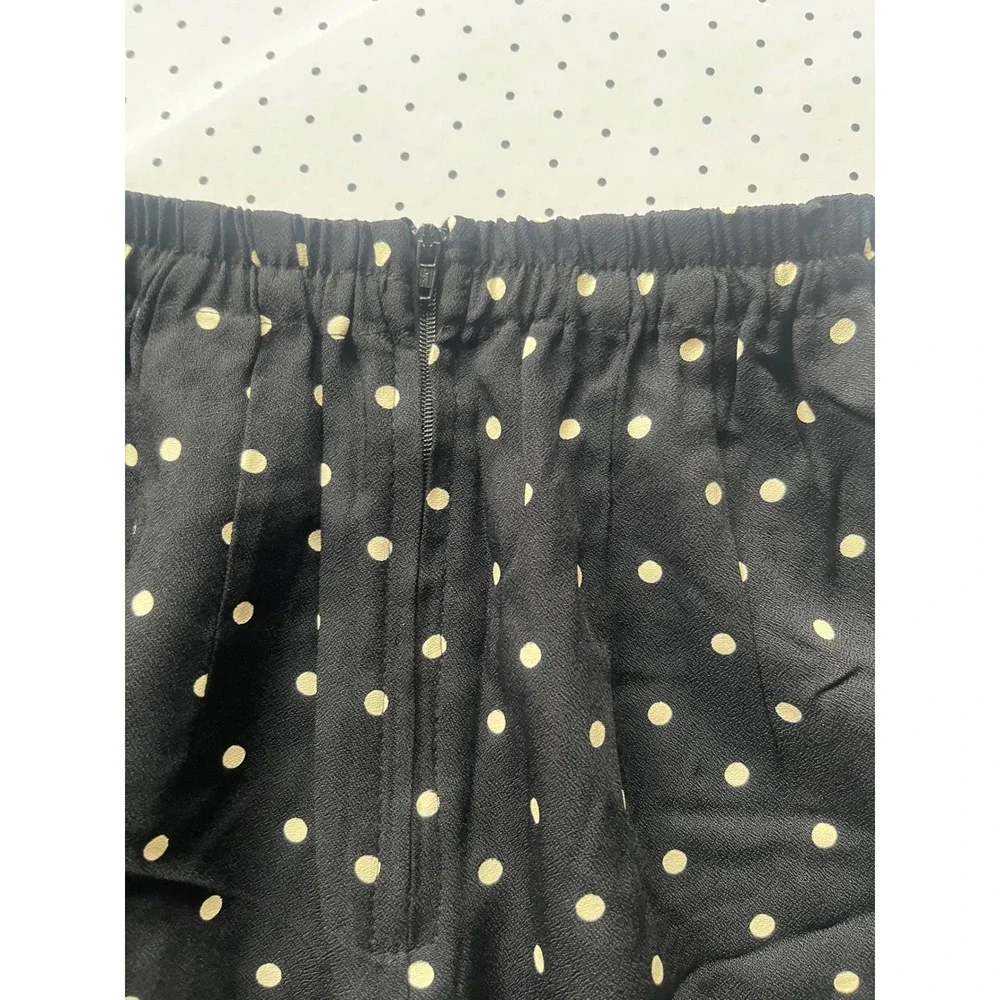 Vintage Virgo 2 Piece Skirt Suit Set Black Polka Dot Short Sleeve Blazer Sz 10